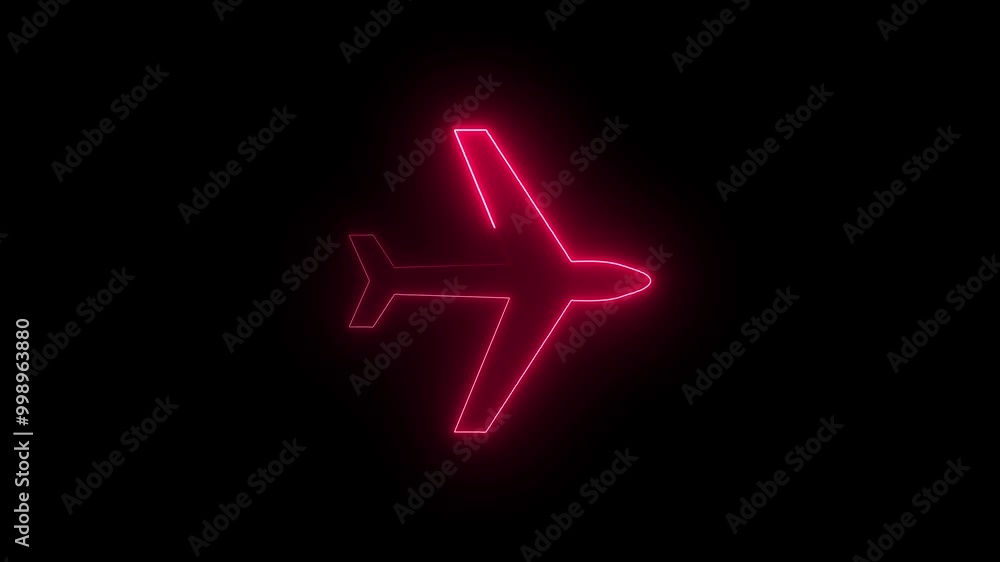 glowing neon simple rocket icon animation video on black background. glowing neon simple rocket icon animation video on black background.