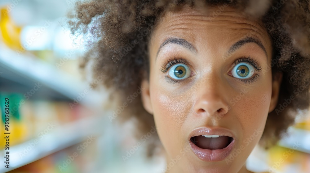 A close-up image focusing on the curly hair of a person standing in a shopping aisle, with shelves of products visible in the background, offering a unique perspective. A close-up image focusing on the curly hair of a person standing in a shopping aisle, with shelves of products visible in the background, offering a unique perspective.