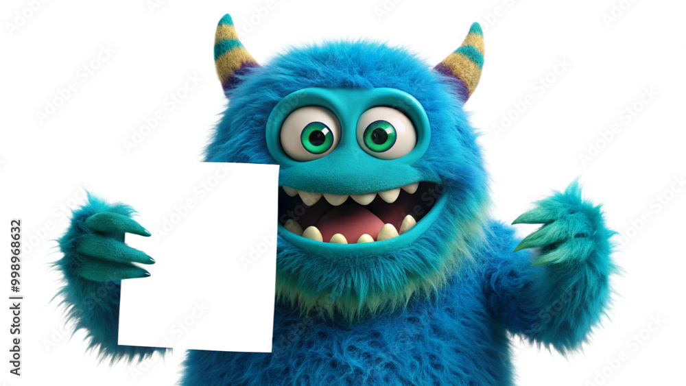 monster with white paper in hand
monster with white paper in hand