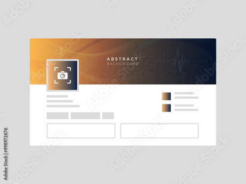 Abstract flat LinkedIn page cover mockup template