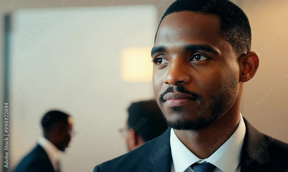 Sudanese Man Engaged in Team Meeting in Conference Room Sudanese Man Engaged in Team Meeting in Conference Room