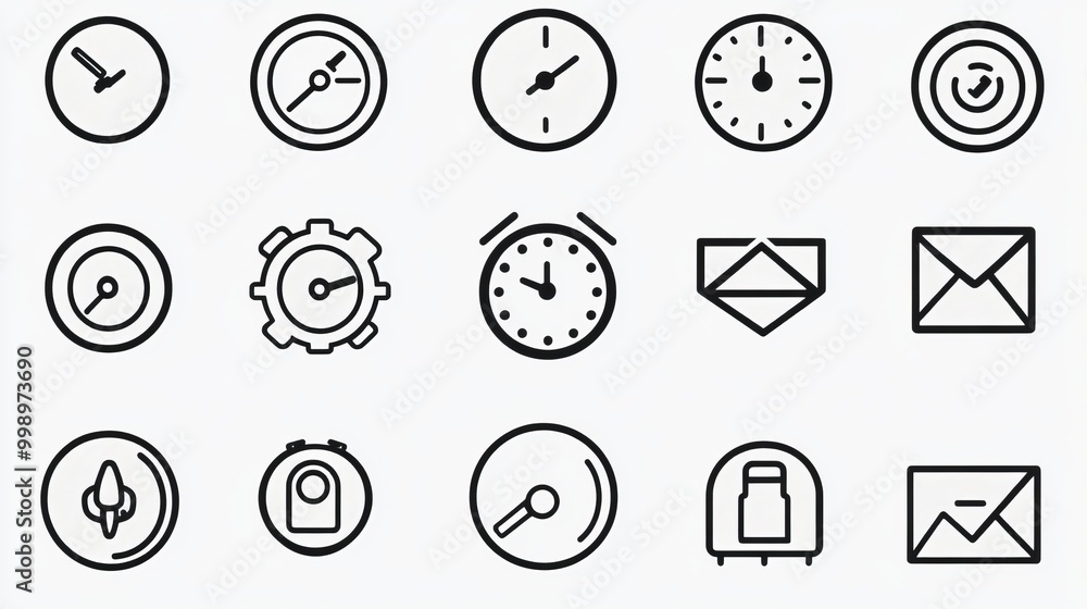 A set of 24/7 icons, both filled in black and outlined. A set of 24/7 icons, both filled in black and outlined.