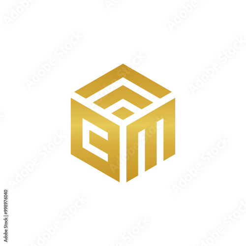 simple MC CM logo in gold color, suitable for luxury companies