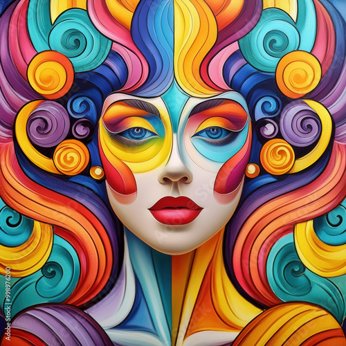 Colorful portrait of a lady