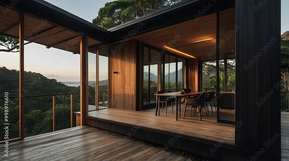 A cabin in a Rocky Mountain with lots of pine trees A cabin in a Rocky Mountain with lots of pine trees