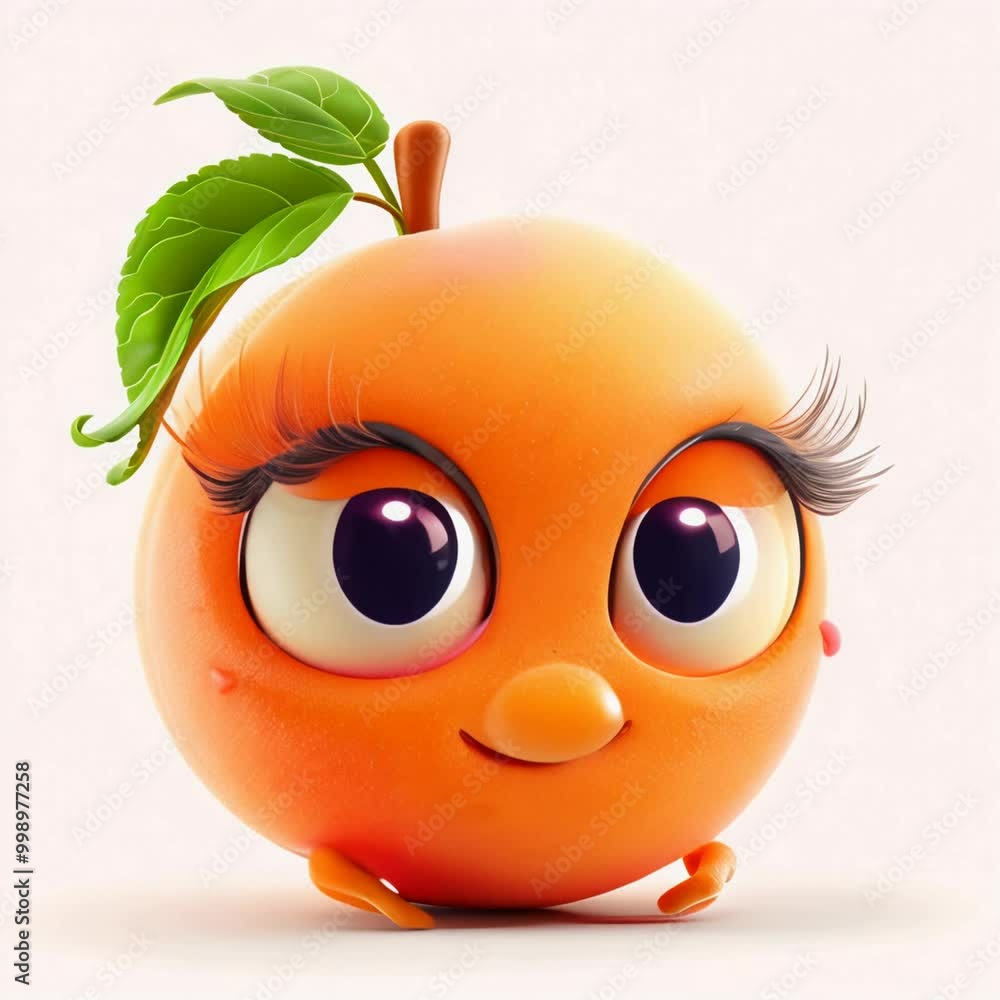 A charming peach with expressive features sits cheerfully, displaying its delightful personality in a vibrant, inviting atmosphere, evoking warmth and joy. A charming peach with expressive features sits cheerfully, displaying its delightful personality in a vibrant, inviting atmosphere, evoking warmth and joy.