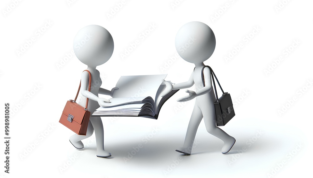 3D vector man and book on white background 3D vector man and book on white background