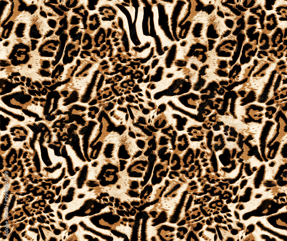 Seamless hand drawn leopard pattern, detail
Seamless hand drawn leopard pattern, detail