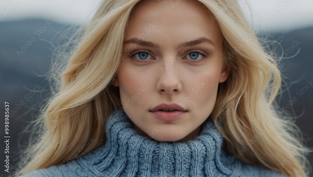 Profile view of blonde woman with contemplative expression Profile view of blonde woman with contemplative expression