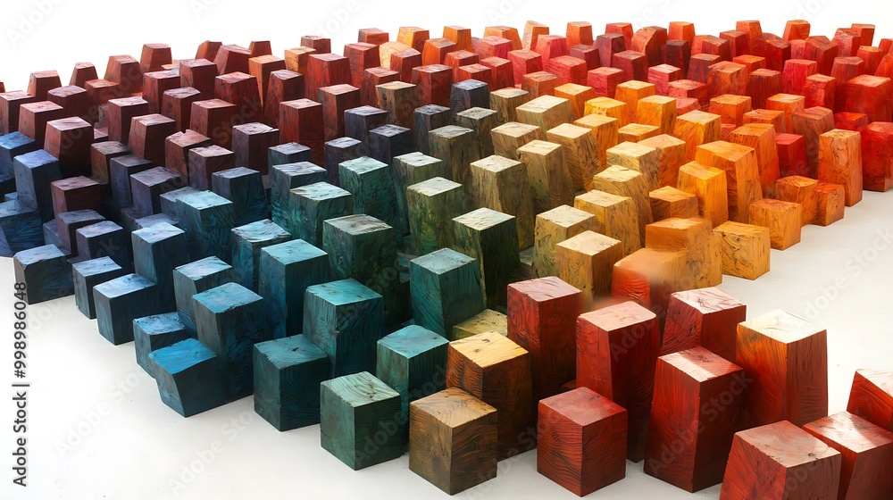 Obraz premium Abstract 3D Cube Art Collection: Geometric Designs, Textures, and Colorful Patterns