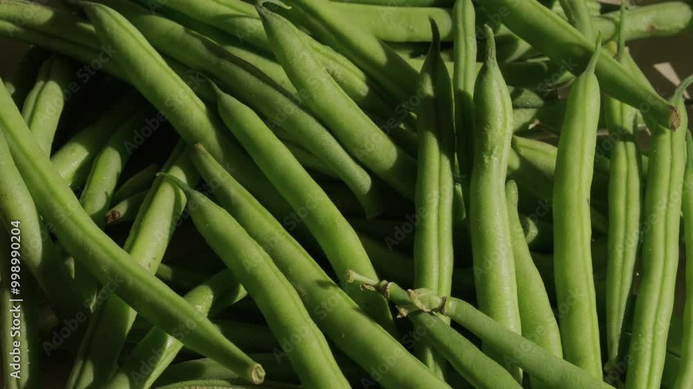Green beans background rotating macro. Healthy food Green beans background rotating macro. Healthy food