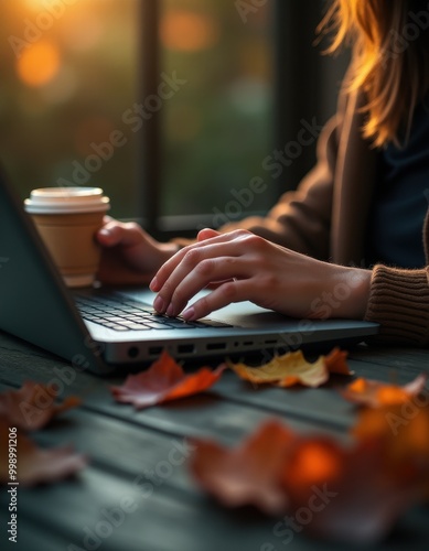 person typing on laptop