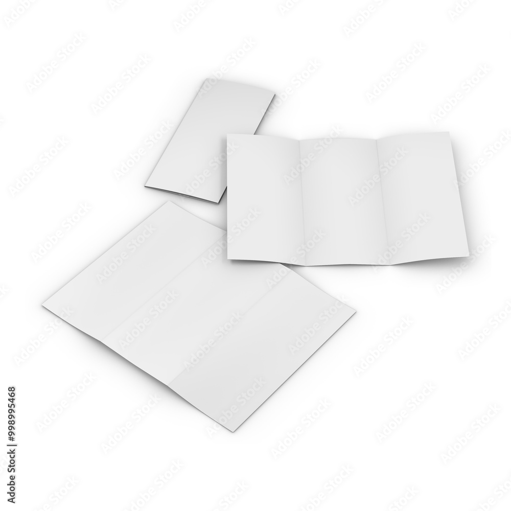 An image of a White Trifold Brochure isolated on a white background An image of a White Trifold Brochure isolated on a white background