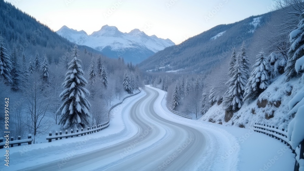Generative AI, a road in the middle of a snowy mountain range with trees and snow covered mountains in the background and a train track running through the middle, winter, a matte painting, superflat
Generative AI, a road in the middle of a snowy mountain range with trees and snow covered mountains in the background and a train track running through the middle, winter, a matte painting, superflat