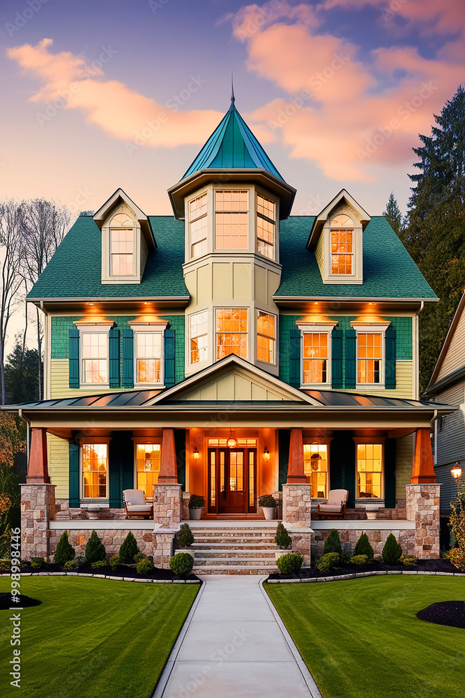 A large two-story suburban home A large two-story suburban home