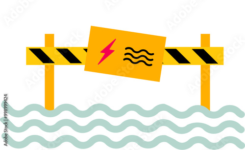 Flash flood emergency warning illustration