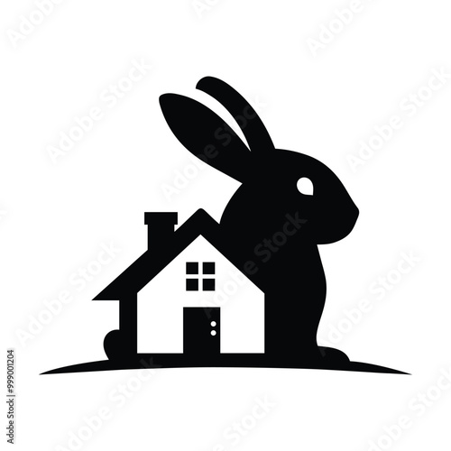 Hoppy Haven Rabbit House Silhouette