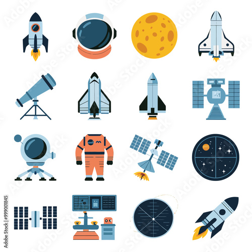 vector illustration icon for space global universe and satiate and astronaut cloth other items   
