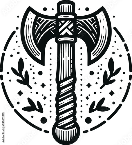 Axe Icon Concept Vector Illustration Design Silhouette Style On Isolated White Background