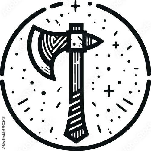 Axe Icon Concept Vector Illustration Design Silhouette Style On Isolated White Background