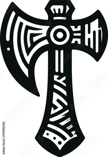 Axe Icon Concept Vector Illustration Design Silhouette Style On Isolated White Background