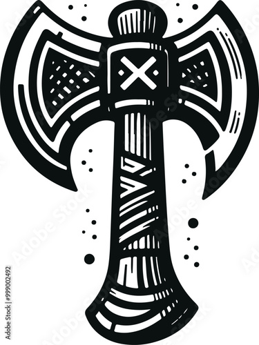 Axe Icon Concept Vector Illustration Design Silhouette Style On Isolated White Background