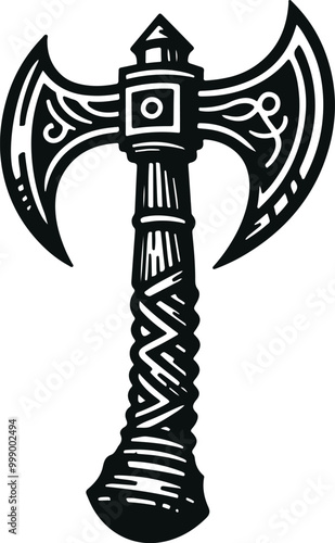 Axe Icon Concept Vector Illustration Design Silhouette Style On Isolated White Background