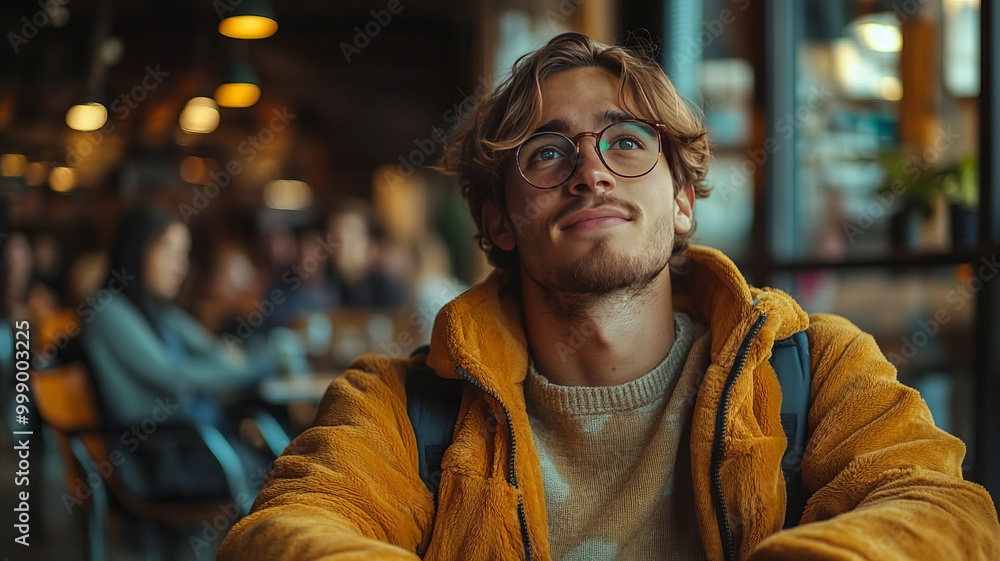 A wheelchair-using young man actively participating in a team meeting at a bustling co-working space. A wheelchair-using young man actively participating in a team meeting at a bustling co-working space.