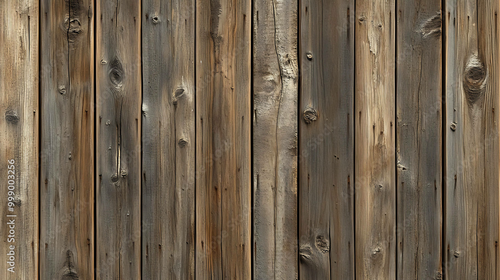 Naklejka premium Weathered wooden planks create a rustic backdrop.