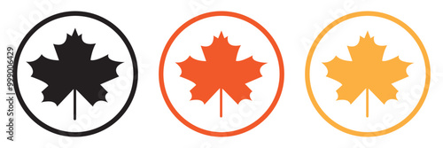 Maple Leaf Icon Canada Maple Leaf Set | Maple Leaves Icon Canadian Vector Illustration Logo | Maple-Leaf Icon Isolated Maple Leaf Collection