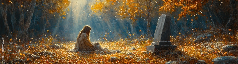 Thoughtful Moment in Autumn Forest Thoughtful Moment in Autumn Forest
