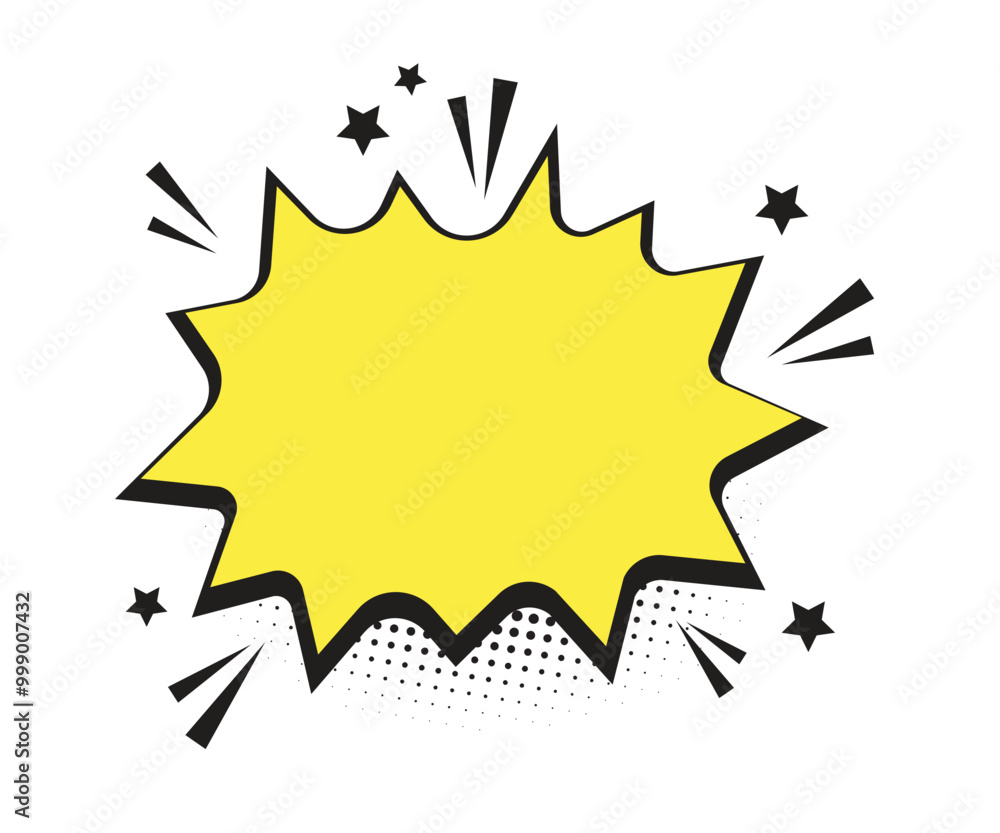 Cartoon effect yellow speech bubble comic design element Cartoon effect yellow speech bubble comic design element