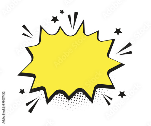 Cartoon effect yellow speech bubble comic design element 