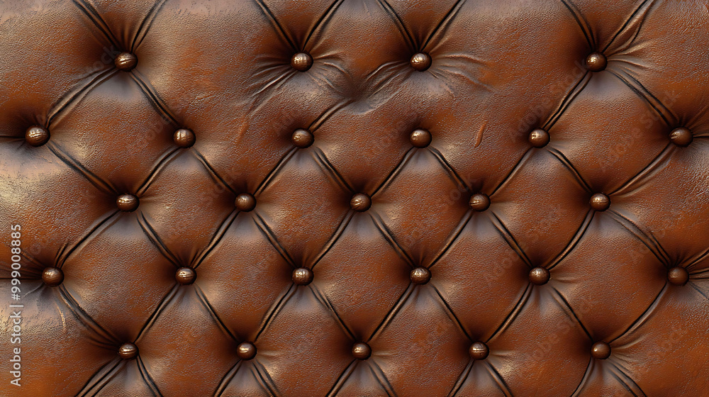 A close-up shot of brown tufted leather. A close-up shot of brown tufted leather.