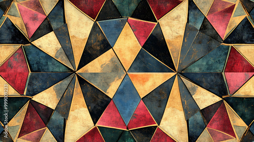 Geometric abstract pattern of various colors.