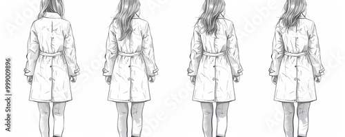 Wallpaper Mural Fashion illustration of a doctor’s coat with front and back views, including a stethoscope. Torontodigital.ca