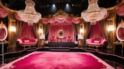 ピンクのゴージャスでかわいいステージ