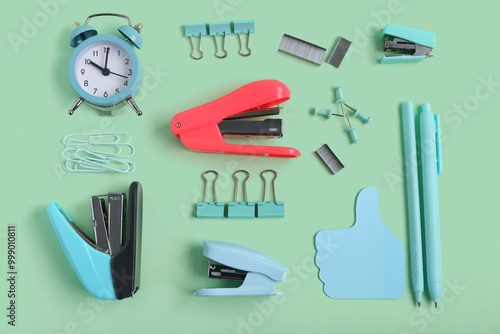Different staplers with sta...