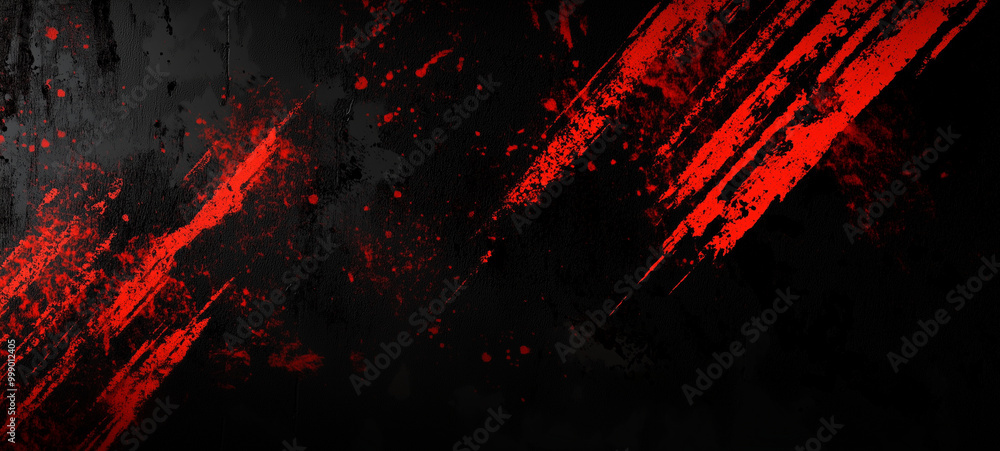 Obraz premium Black background with red brush strokes