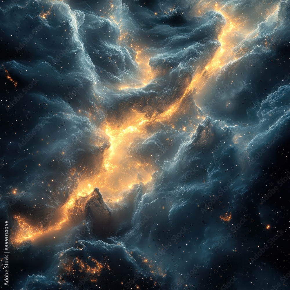 Fototapeta premium Ethereal Dark Energy Clouds Drifting in Empty Space