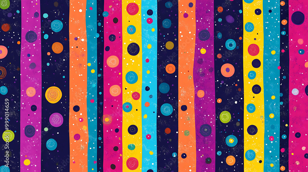Abstract colorful pattern with polka dots and stripes. Abstract colorful pattern with polka dots and stripes.