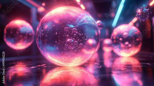 Illuminated Quantum Bubbles with Dynamic Particles in Scientific Laboratory