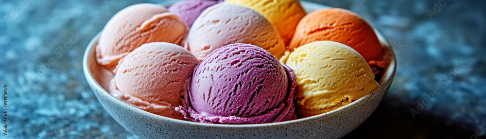 Layers of Delicious Gelato: Abstract Fractal Patterns of Flavors and Colors in a Bowl Layers of Delicious Gelato: Abstract Fractal Patterns of Flavors and Colors in a Bowl