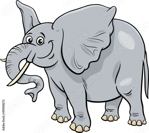 funny cartoon African elephant animal character