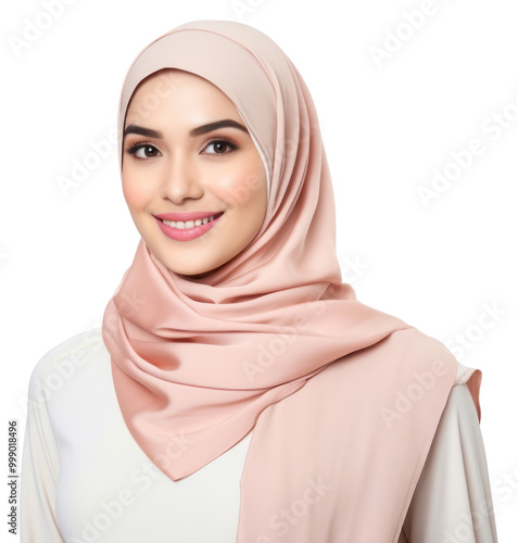 PNG Muslim woman scarf headscarf smiling.