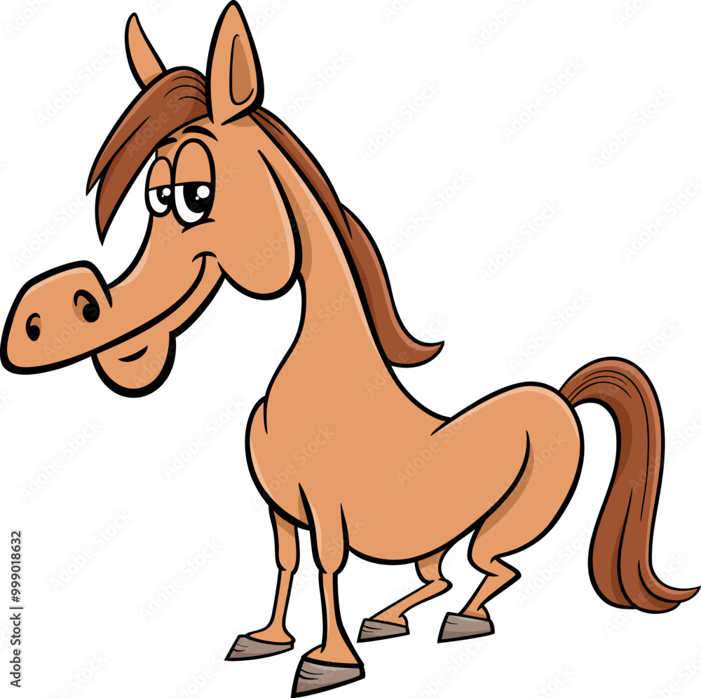 funny cartoon horse farm animal character funny cartoon horse farm animal character
