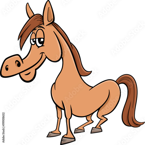 funny cartoon horse farm animal character