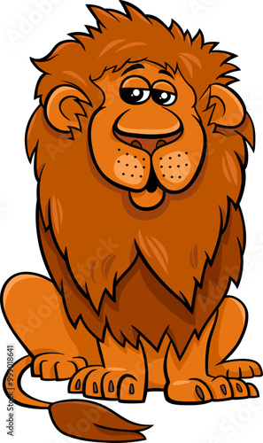 cartoon African lion wild animal character
