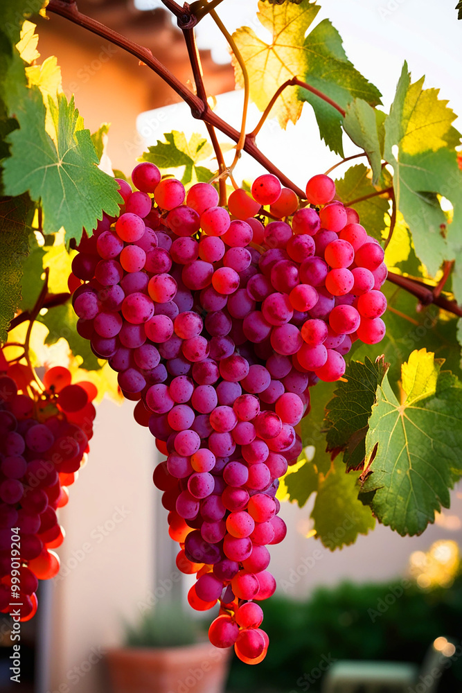 Naklejka premium Pinkish-red grapes