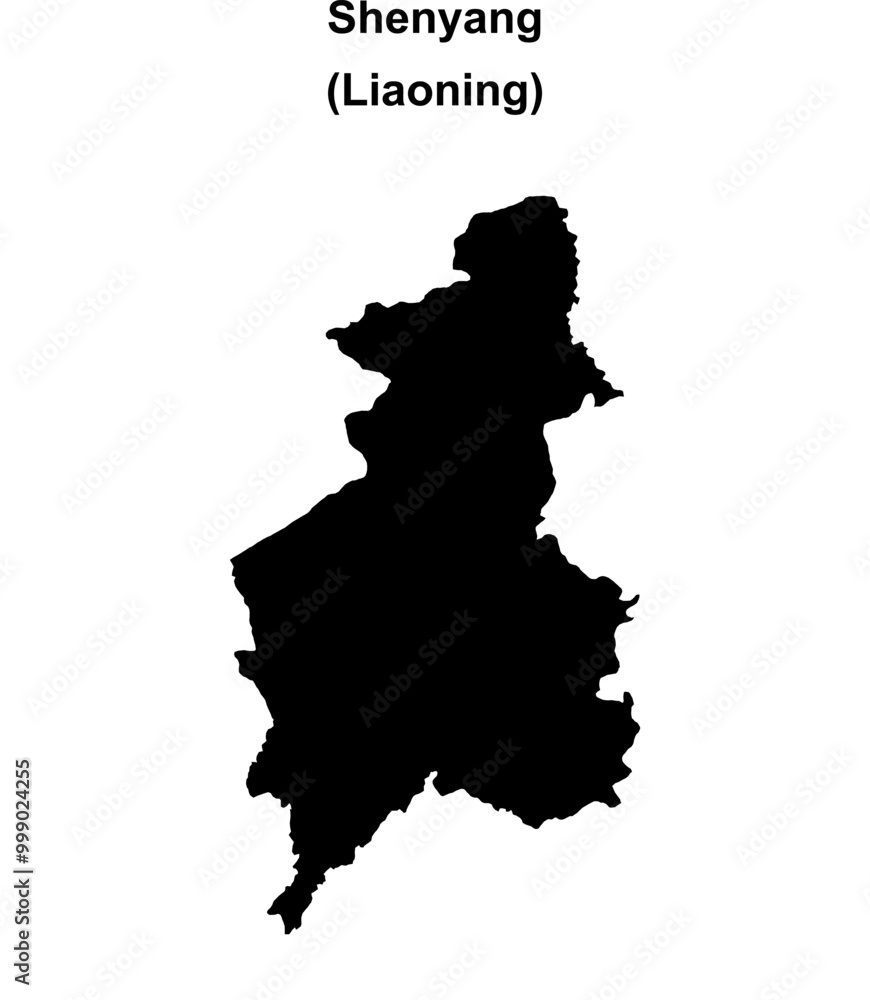 Fototapeta premium Shenyang blank outline map
